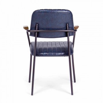 2 krzesła z podłokietnikami z imitacji skóry ekologicznej Vintage Effect Homemotion - Clare