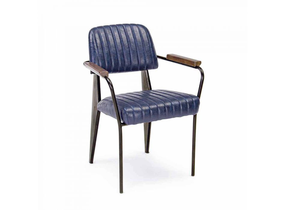 2 krzesła z podłokietnikami z imitacji skóry ekologicznej Vintage Effect Homemotion - Clare Viadurini