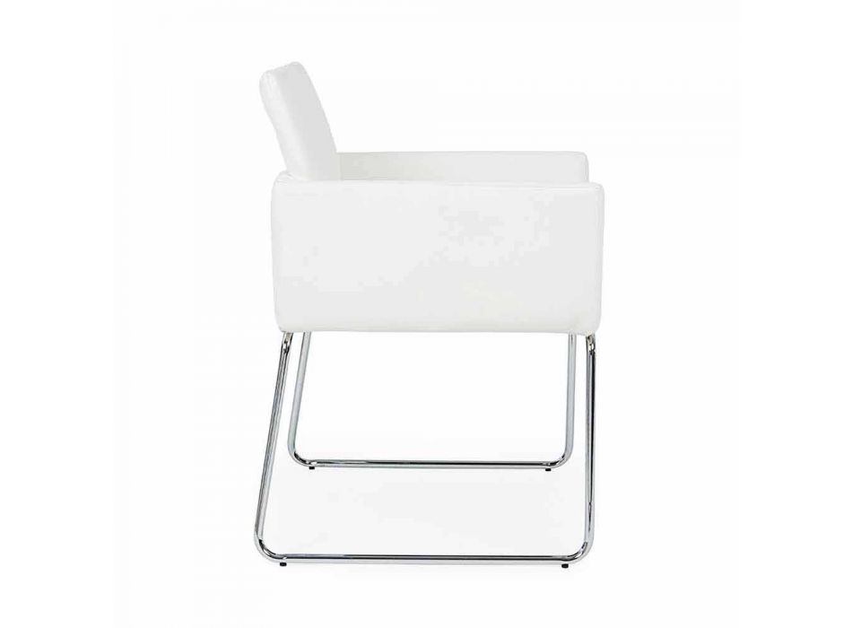 2 krzesła z podłokietnikami pokrytymi sztuczną skórą Modern Design Homemotion - Farra Viadurini