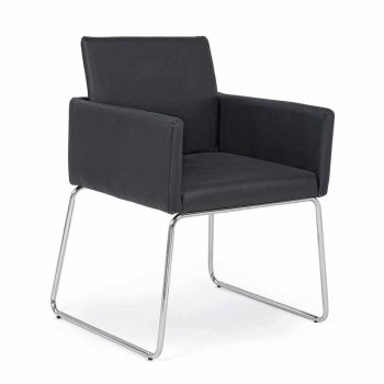 2 krzesła z podłokietnikami pokrytymi sztuczną skórą Modern Design Homemotion - Farra
