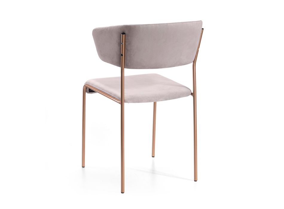 2 krzesła z zaokrąglonym oparciem z tkaniny Made in Italy - Butterfly Viadurini