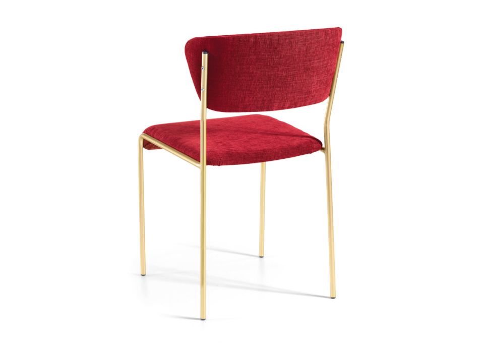 2 krzesła z siedziskiem z tkaniny i konstrukcją stalową Made in Italy - Butterfly Viadurini