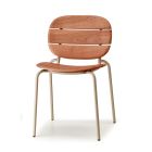 2 krzesła ogrodowe ze stali i mahoniu Sapelli Wyprodukowano we Włoszech - Sisiwood Viadurini