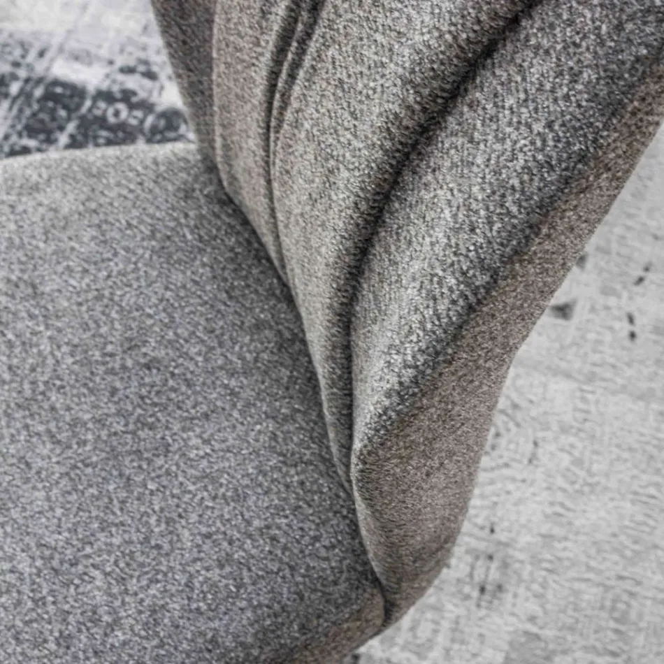 2 krzesła do użytku wewnątrz, metalowe, grafitowe, z siedziskiem z tkaniny Bliss – Tenia Viadurini