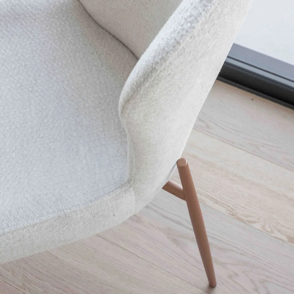 2 krzesła do użytku wewnątrz wykonane z metalu z siedziskiem z tkaniny Bliss - Avenia Viadurini