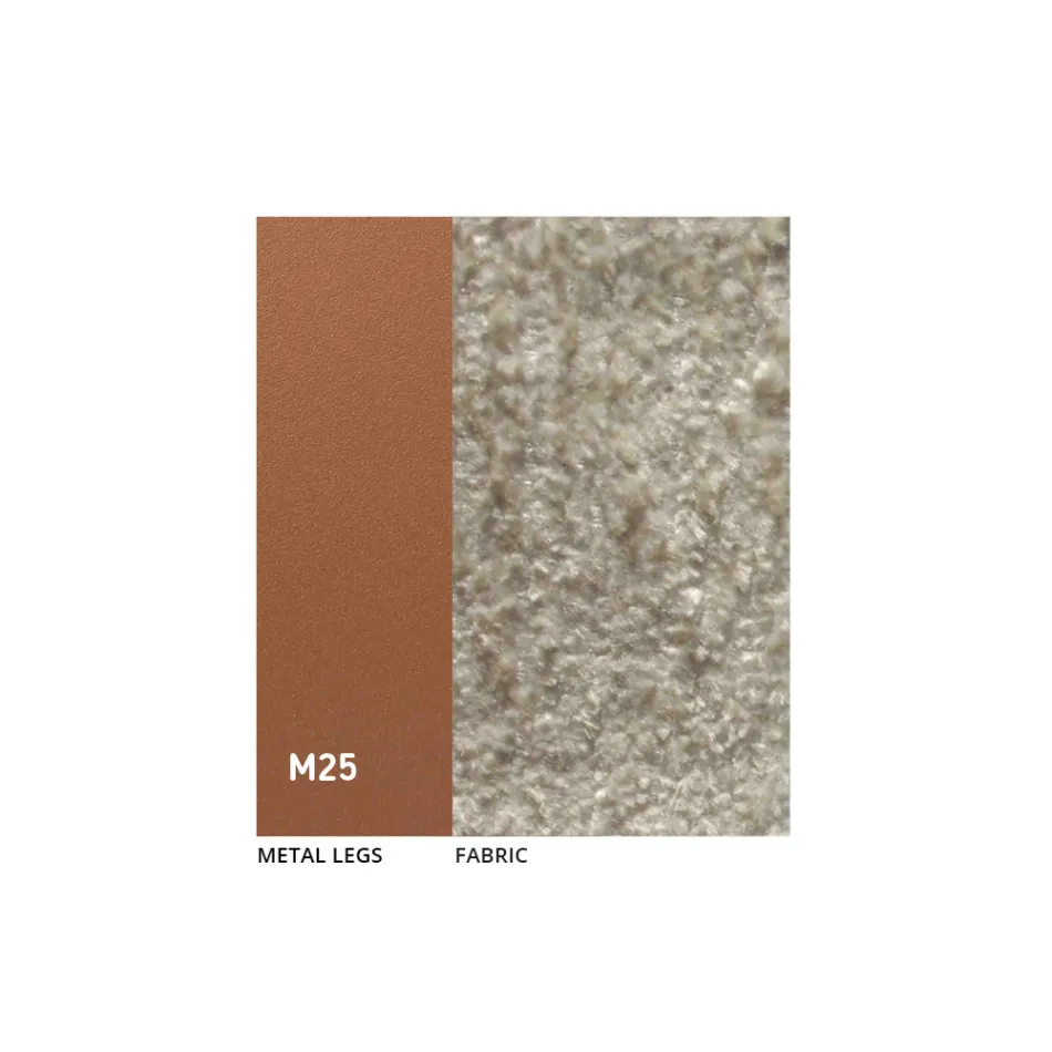 2 krzesła do użytku wewnątrz wykonane z metalu z siedziskiem z tkaniny Bliss - Avenia Viadurini