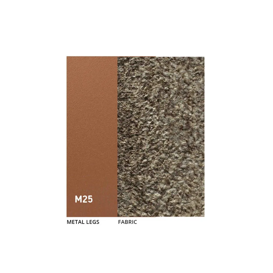 2 krzesła do użytku wewnątrz wykonane z metalu z siedziskiem z tkaniny Bliss - Avenia Viadurini