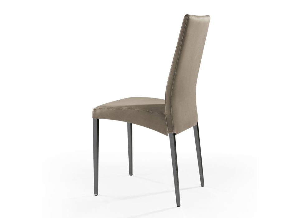 2 krzesła do jadalni z tkaniny w kolorze Caribou i antracytowych nóg Made in Italy - Kite Viadurini