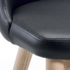 2 krzesła do salonu z ekoskóry i naturalnego jesionu Made in Italy - Cupcake Viadurini