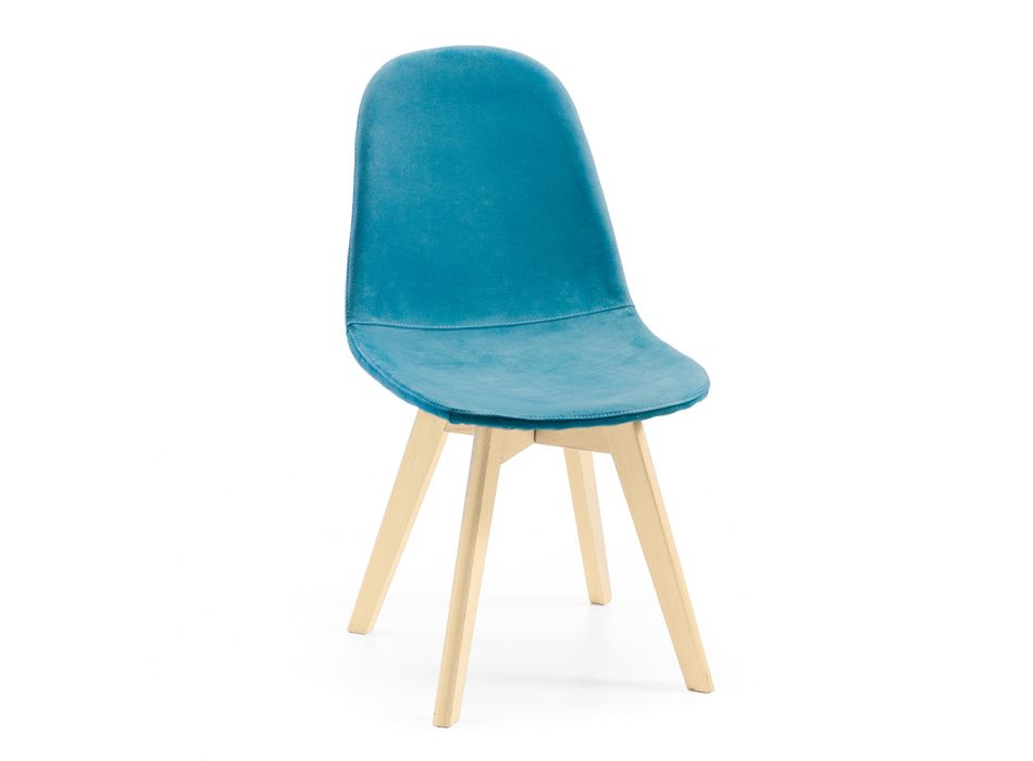 2 krzesła do salonu z aksamitnej tkaniny i drewna Made in Italy - Panda Viadurini