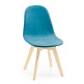 2 krzesła do salonu z aksamitnej tkaniny i drewna Made in Italy - Panda