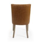 2 designerskie krzesła z brązowej skóry ekologicznej i drewna dębowego Homemotion - Gallia Viadurini