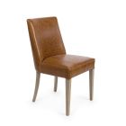 2 designerskie krzesła z brązowej skóry ekologicznej i drewna dębowego Homemotion - Gallia Viadurini