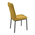 2 tapicerowane krzesła z kolorowej tkaniny i metalowej ramy - Fabrizio Viadurini