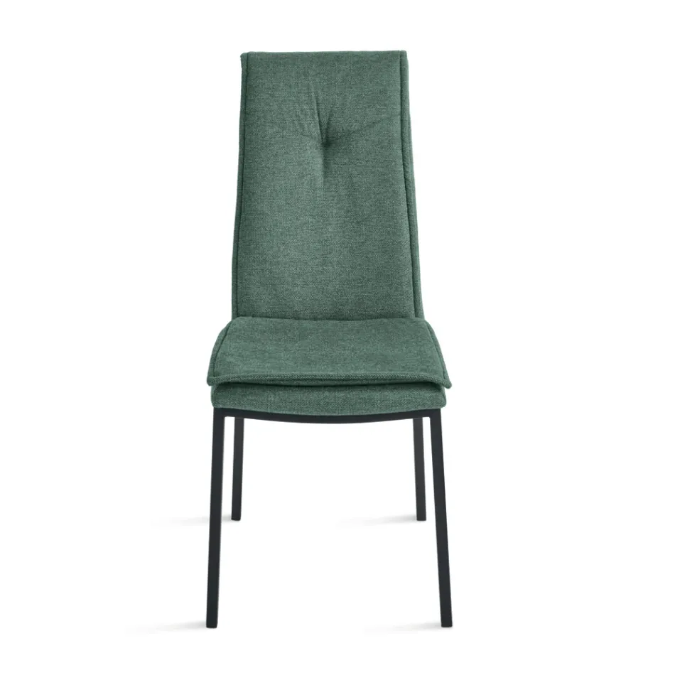 2 tapicerowane krzesła z kolorowej tkaniny i metalowej ramy - Fabrizio Viadurini