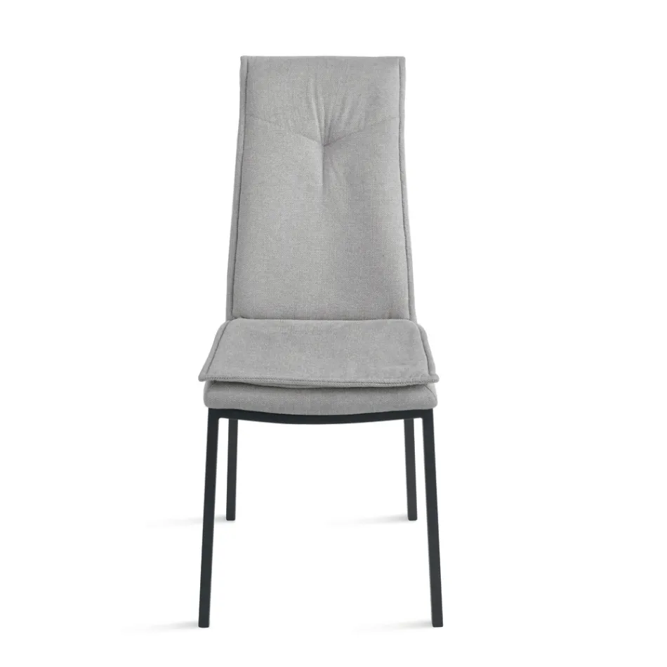 2 tapicerowane krzesła z kolorowej tkaniny i metalowej ramy - Fabrizio Viadurini