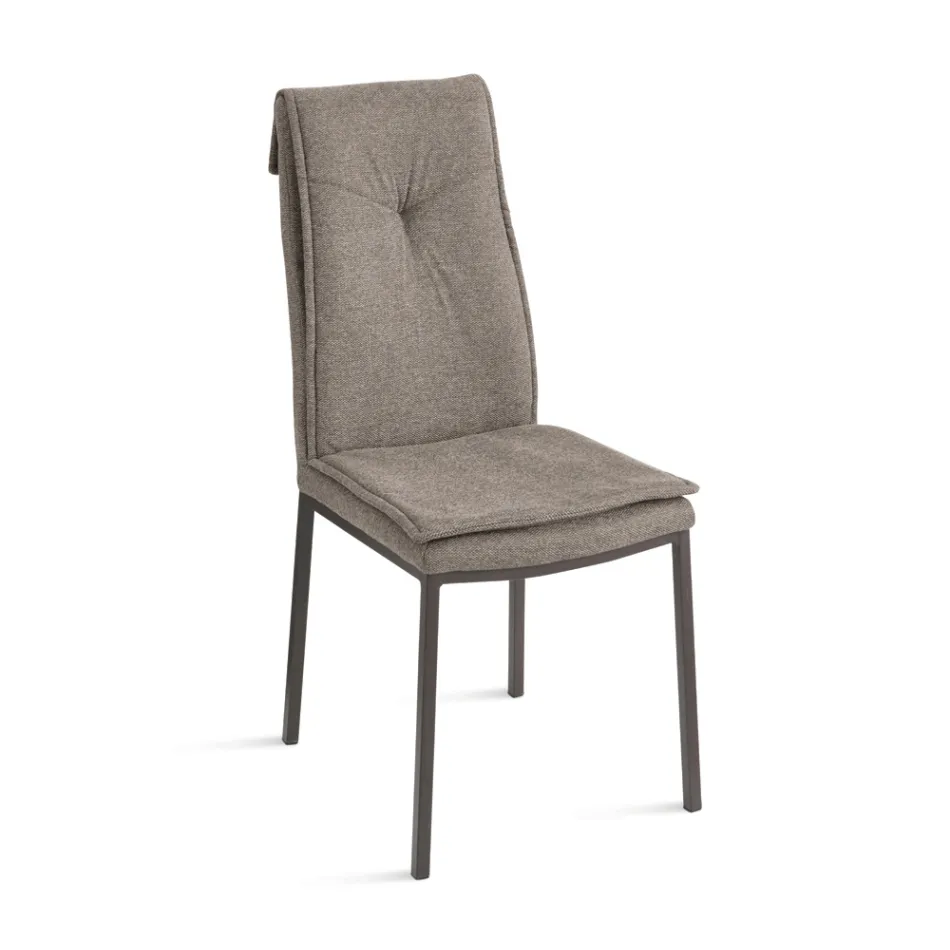 2 tapicerowane krzesła z kolorowej tkaniny i metalowej ramy - Fabrizio Viadurini