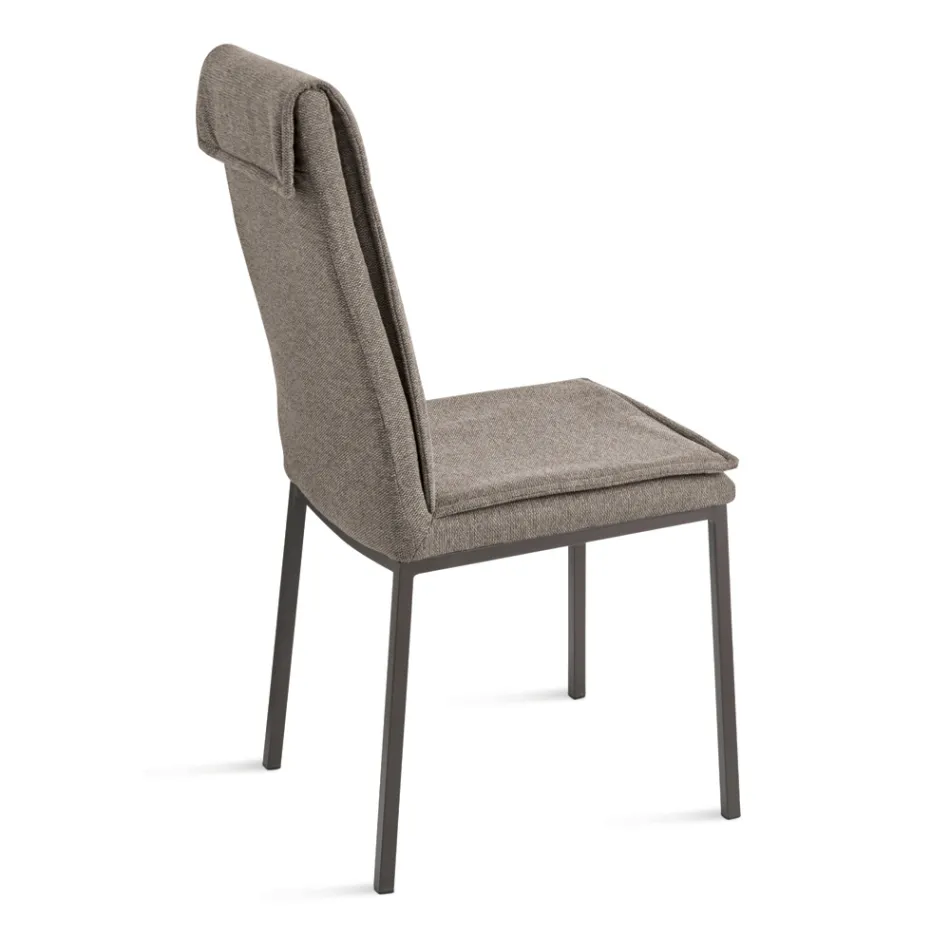 2 tapicerowane krzesła z kolorowej tkaniny i metalowej ramy - Fabrizio Viadurini