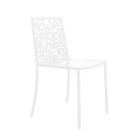 2 nowoczesne, rzeźbione laserowo krzesła z białego metalu - Patatix Viadurini