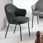 2 krzesła materiałowe z siedziskiem sprężynowym i metalową ramą - Alighieri Viadurini