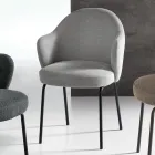 2 krzesła materiałowe z siedziskiem sprężynowym i metalową ramą - Alighieri Viadurini