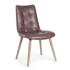 2 nowoczesne krzesła w stylu industrialnym, pokryte skórą ekologiczną Homemotion - Riella Viadurini