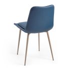 2 krzesła monokokowe z drewna i niebieskiej tkaniny Made in Italy - małe Viadurini