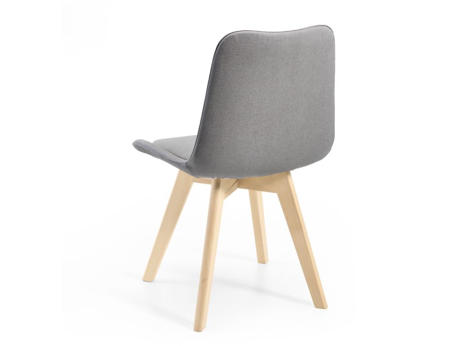 2 krzesła monokokowe z tkaniny w kolorze drewna i żelaza Made in Italy - małe Viadurini
