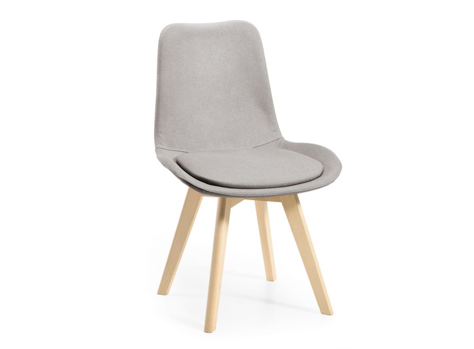 2 krzesła monokokowe z tkaniny w kolorze drewna i żelaza Made in Italy - małe Viadurini