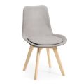 2 krzesła monokokowe z tkaniny w kolorze drewna i żelaza Made in Italy - małe