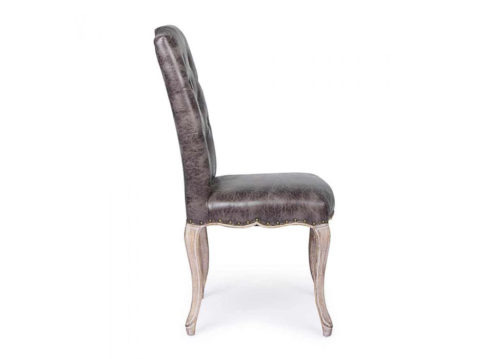2 krzesła do jadalni z tapicerowanym i tapicerowanym siedziskiem Homemotion - Mania Viadurini