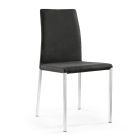 2 krzesła wykonane z czarnej tkaniny i srebrnych stalowych nóg Made in Italy - Cadente Viadurini