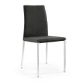 2 krzesła wykonane z czarnej tkaniny i srebrnych stalowych nóg Made in Italy - Cadente