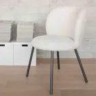 2 krzesła z grafitowego metalu z siedziskiem z tkaniny Bliss - Lunea Viadurini