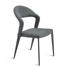 2 krzesła tapicerowane kolorową skórą ekologiczną i malowaną metalową podstawą - Boccaccio Viadurini