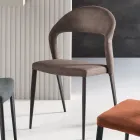 2 krzesła tapicerowane kolorową skórą ekologiczną i malowaną metalową podstawą - Boccaccio Viadurini