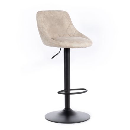 2 stołki z podnośnikiem gazowym, siedziskiem z mikrofibry i metalową konstrukcją - Abbey Viadurini