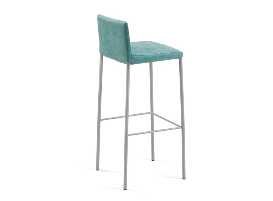 2 stołki z niskim oparciem i tkaniną Sky Made in Italy - Delfino Viadurini