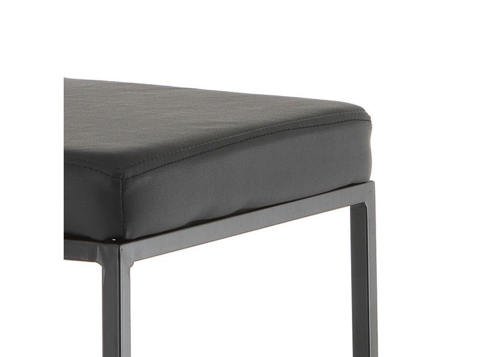 2 stołki do salonu z siedziskiem ze skóry syntetycznej – Afnio Viadurini