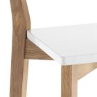 2 stołki do salonu z litego drewna - srebrne Viadurini