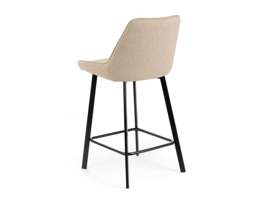 2 stołki do salonu wykonane z siedziska z tkaniny i metalowych nóg - Negroni Viadurini