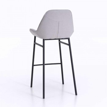 2 nowoczesne stołki metalowe z siedziskiem z mikrofibry lub imitacji skóry - Bellino