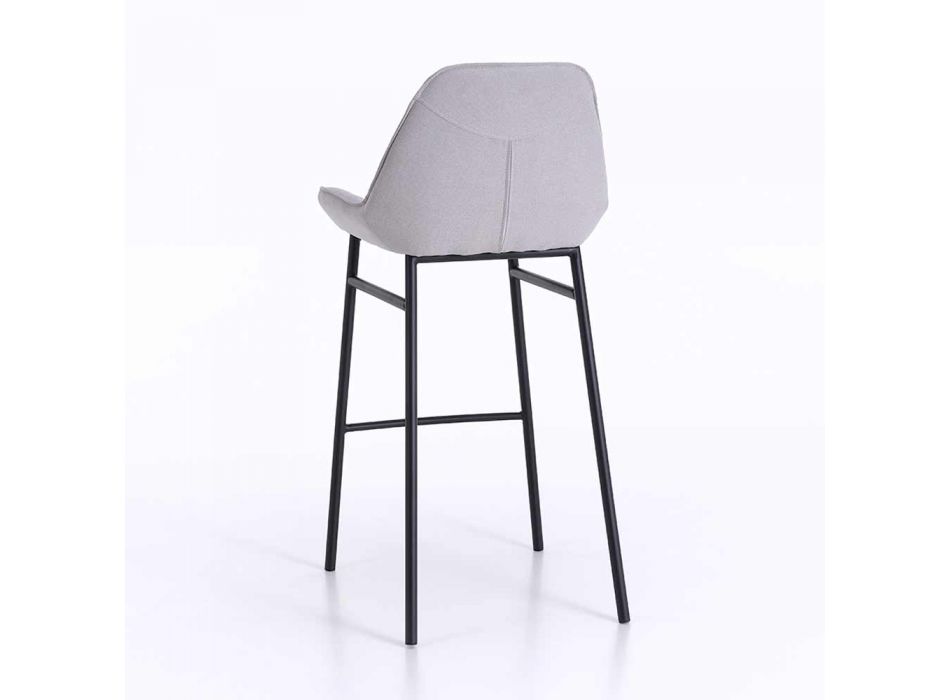2 nowoczesne stołki metalowe z siedziskiem z mikrofibry lub imitacji skóry - Bellino