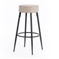 2 stołki wykonane z siedziska z mikrofibry i metalowej konstrukcji - Ronik