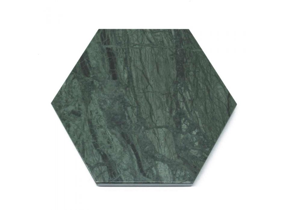 2 sześciokątne podstawki z białego, czarnego lub zielonego marmuru Made in Italy - Paulo Viadurini