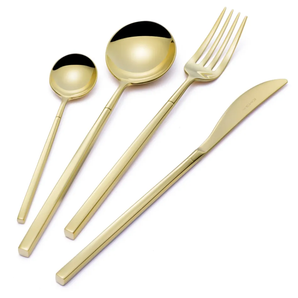 24 sztućce z polerowanej kutej stali o różnych wykończeniach Made in Italy - Osaka Viadurini