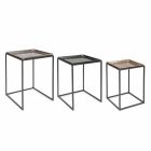 3 kwadratowe stoliki kawowe z aluminium i stali Homemotion - Quinzio Viadurini