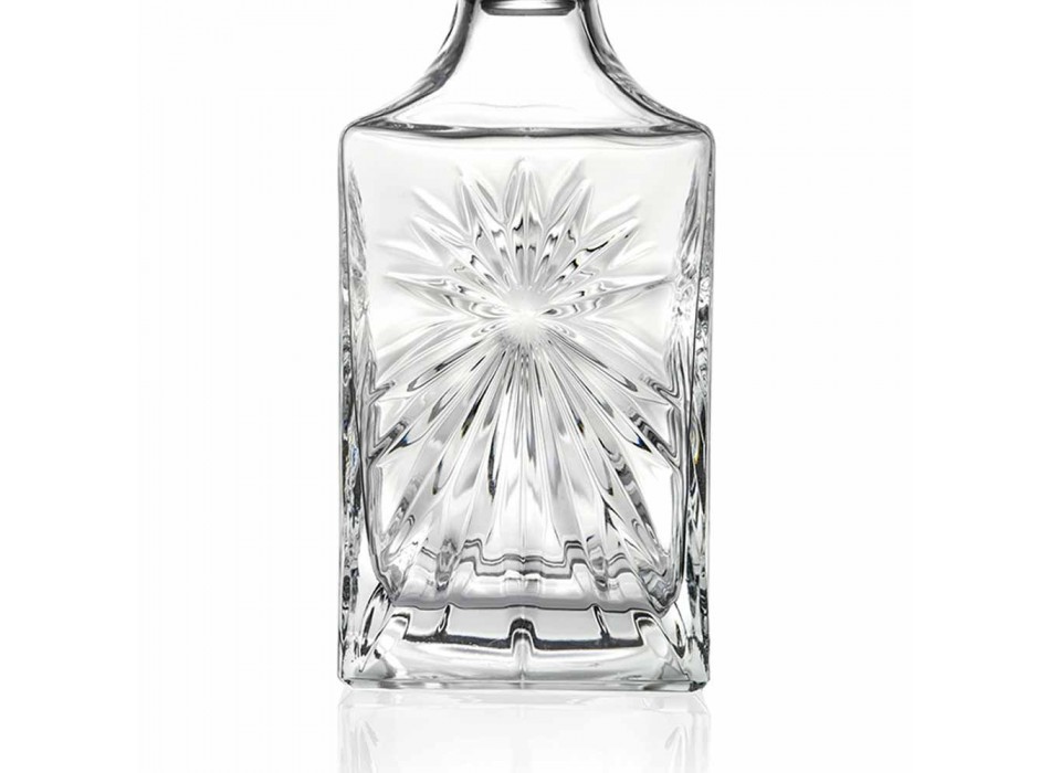 4 butelki whisky z kwadratowym wzorem zakrętki Eco Crystal - Daniele Viadurini
