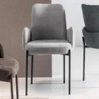 4 fotele w kolorowej tkaninie i malowanej metalowej ramie - Lamberta Viadurini