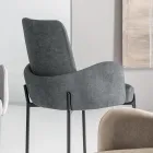 4 fotele w kolorowej tkaninie i malowanej metalowej ramie - Lamberta Viadurini